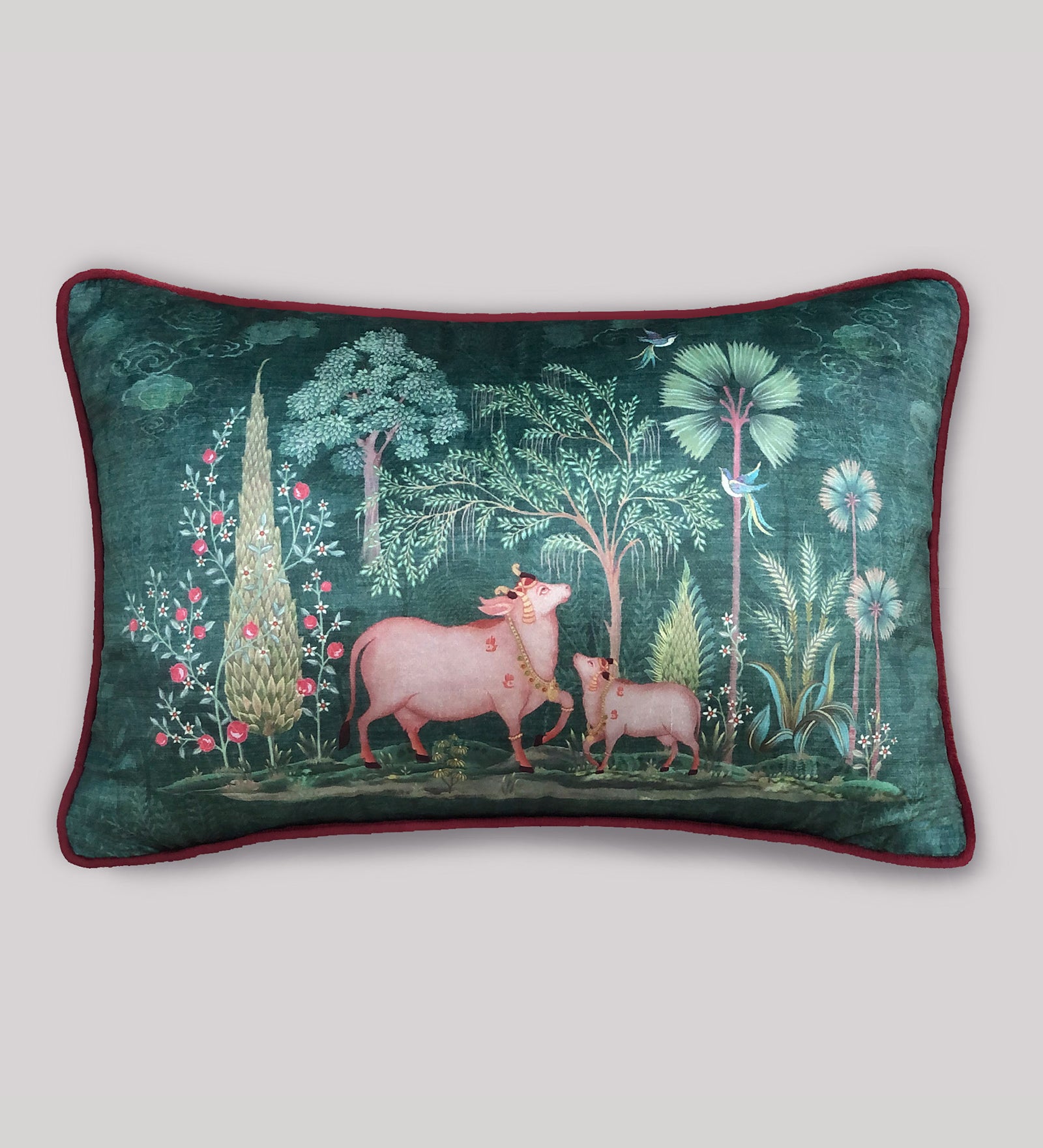 Preetier Pichwai Slim Cushion Cover – Pillow Sham, 12 x 18