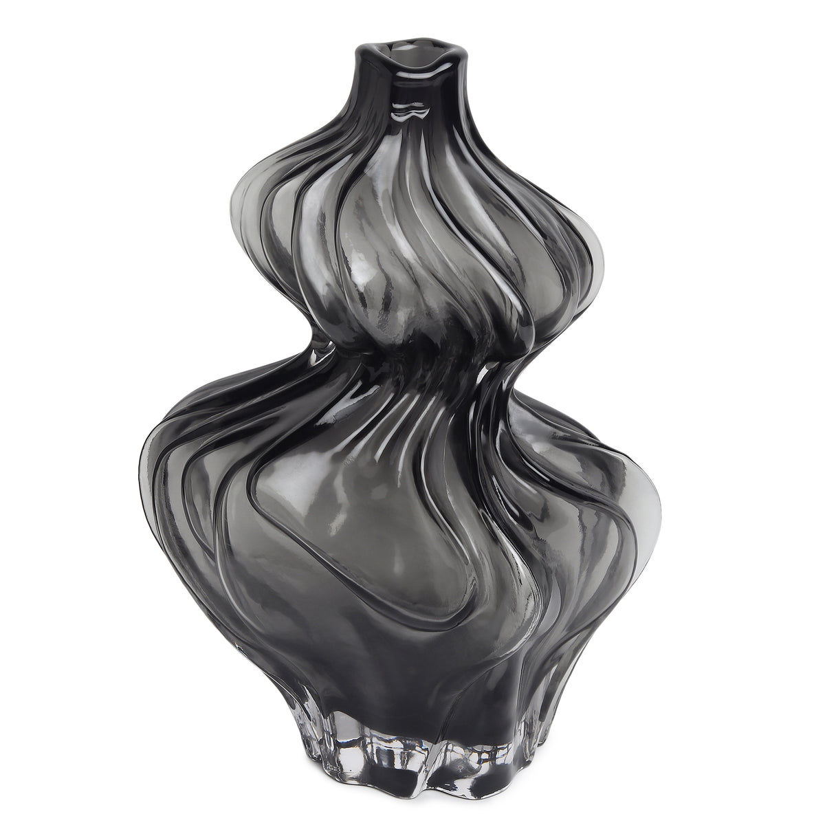 Sway Black Glass Vase