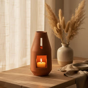 Terracotta Bottle-Shaped Indoor Planter With Glass Tube