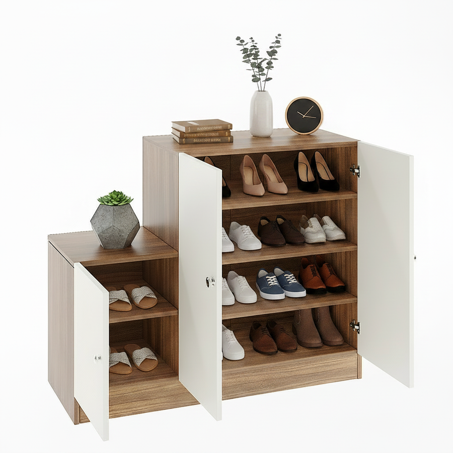 Shoe Rack Cabinet with Doors and Storage - Embliss