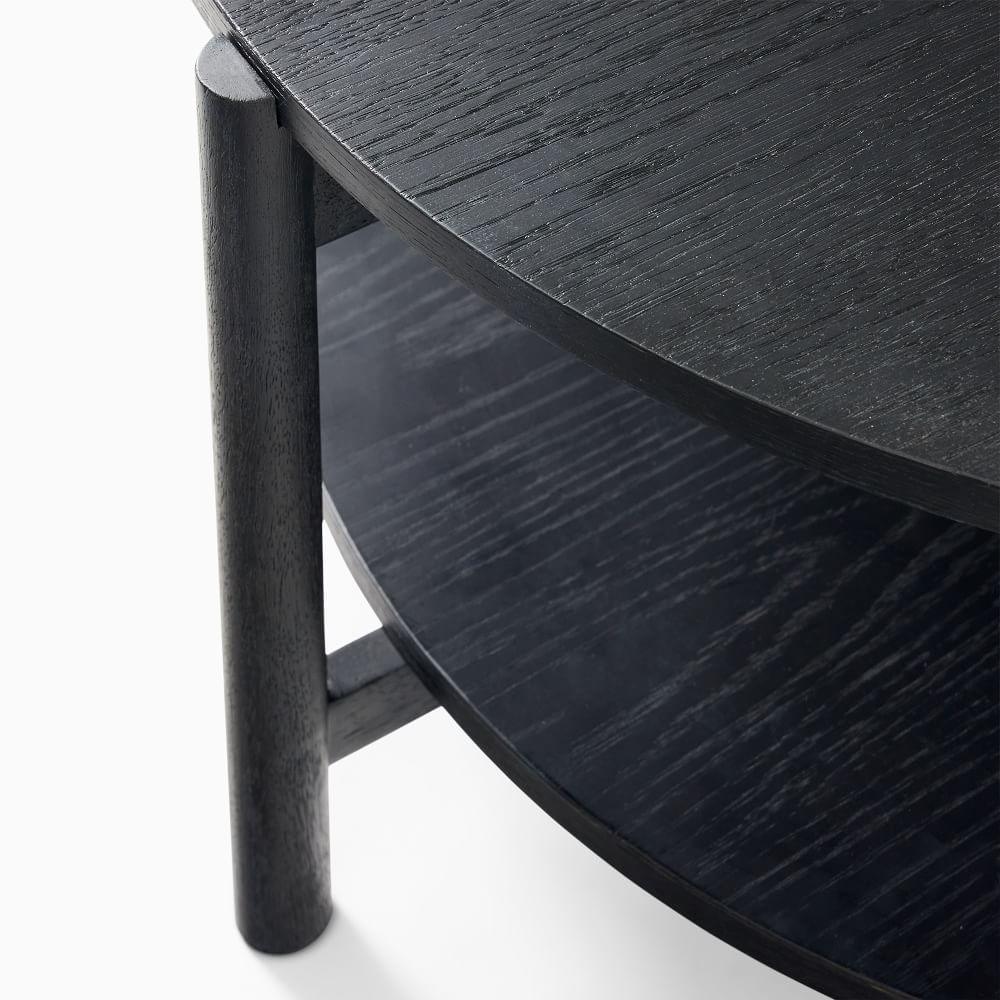 Bella Round Coffee Table for Living Room | Mango Wood Black Center Table