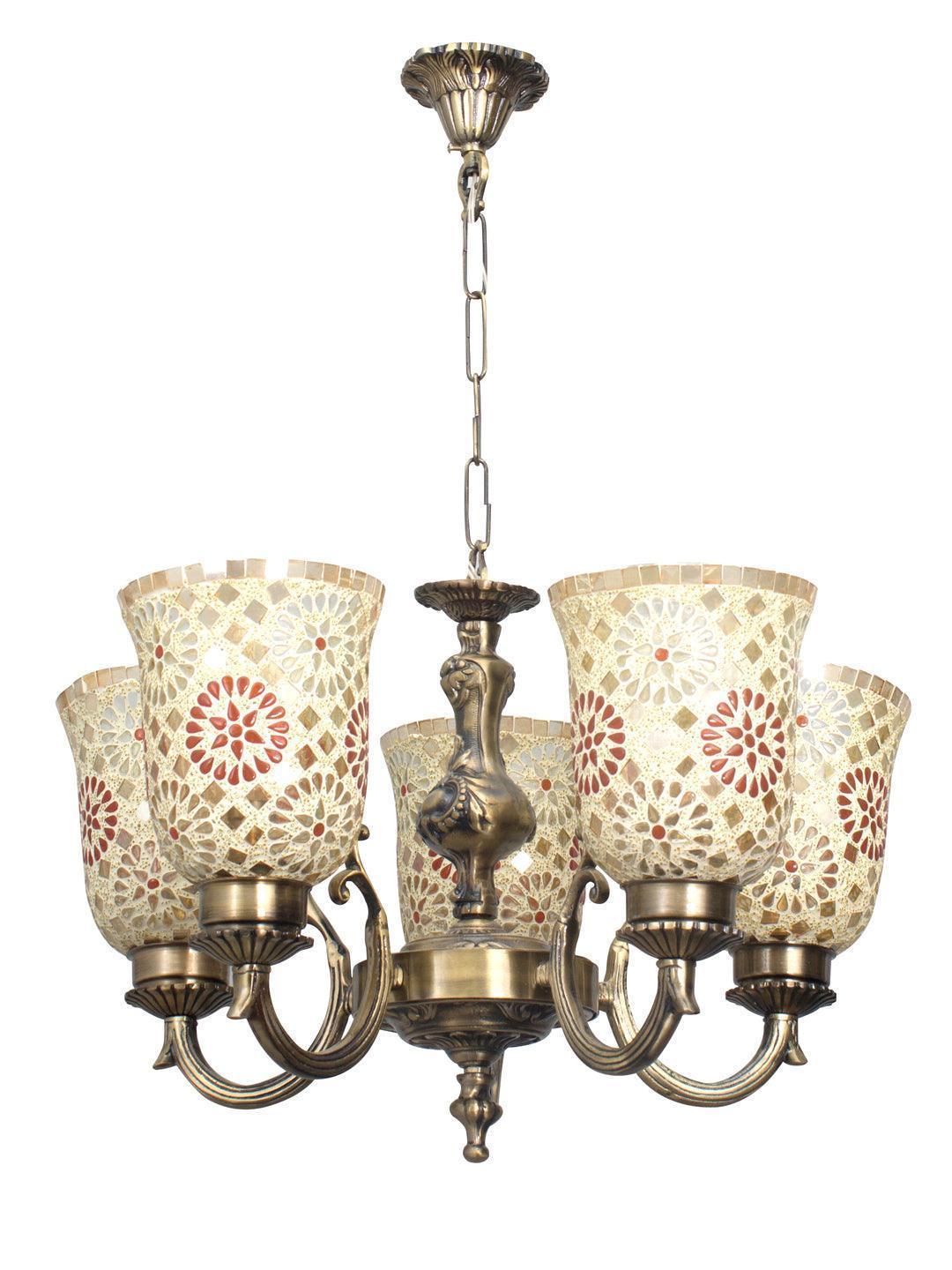 Small Tilak U Arm 5 Lamp Light Chandelier