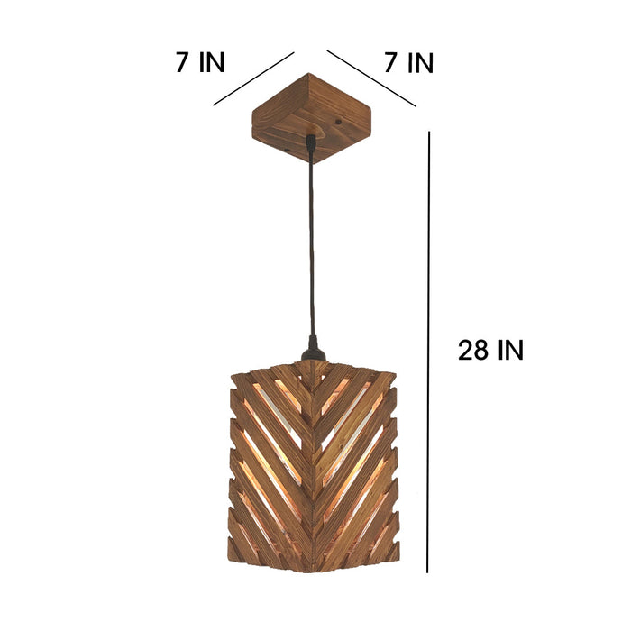 Oblique Wooden Single Hanging Light