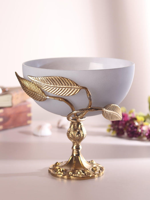 Verdant Elegance Glass Bowl & Centerpiece for Dining Table | Modern Serving Bowl