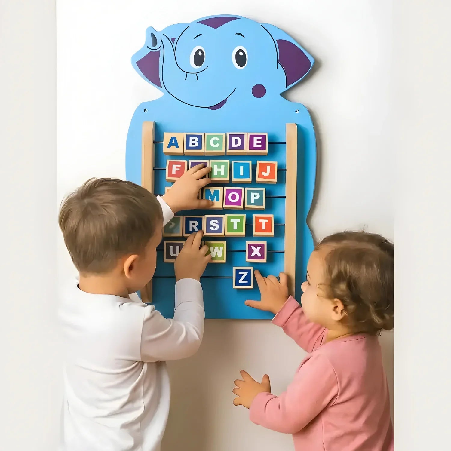 Elegant Wall Mounted Blue Elephant Wall Toy for Kids, Perfect for Homes, Schools, and Playrooms