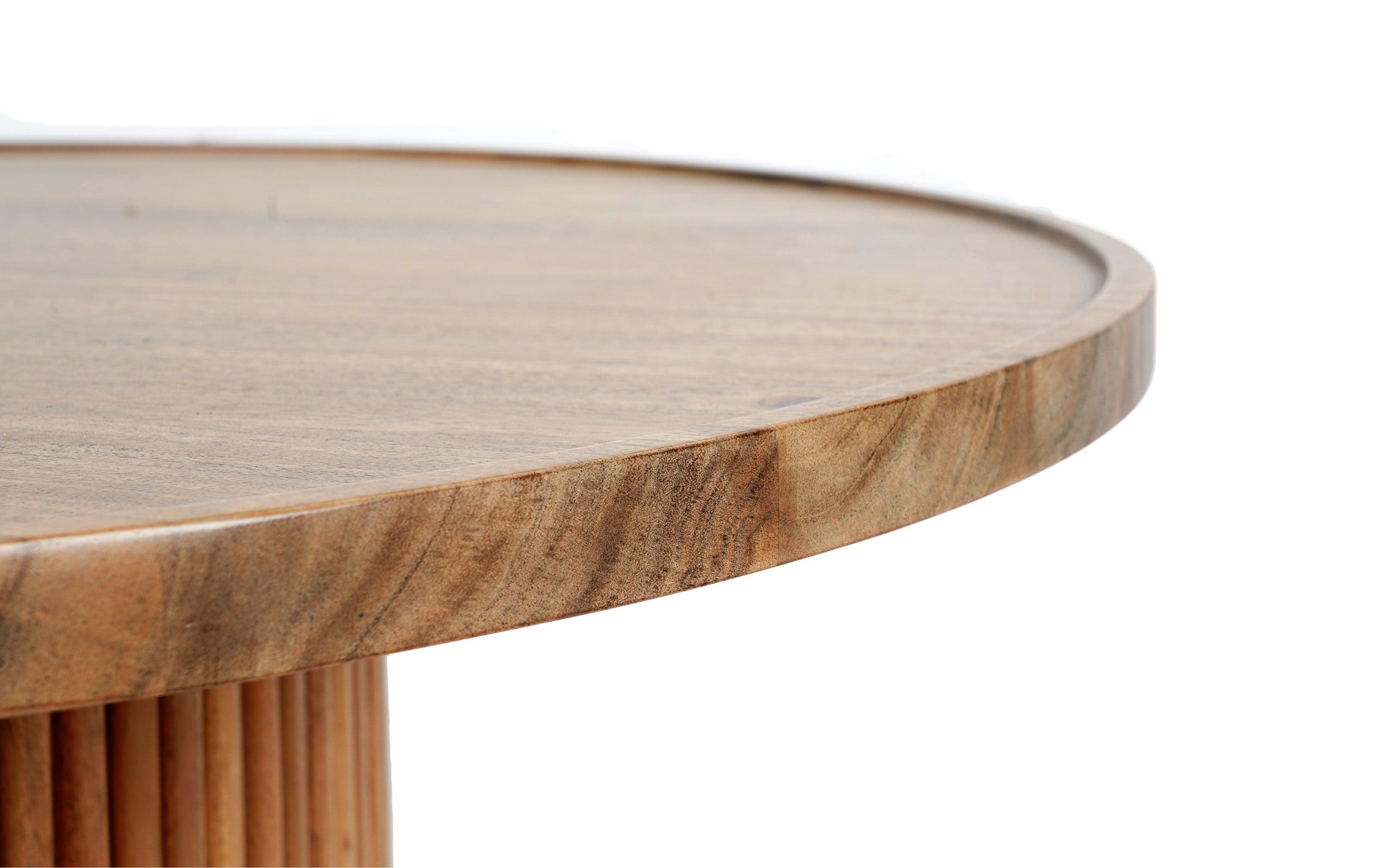 Kotaro Wooden Round Coffee Table | Solid Acacia Wood Center Table for Living Room
