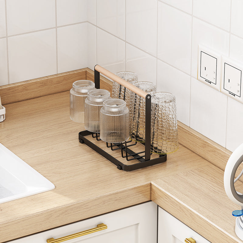 Wooden Handle  Glass Holder