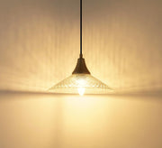 Diamond Cut Glass Pendant Hanging Light with Antique Brass Finish for Living Room, Bedroom, Kitchen, Dining