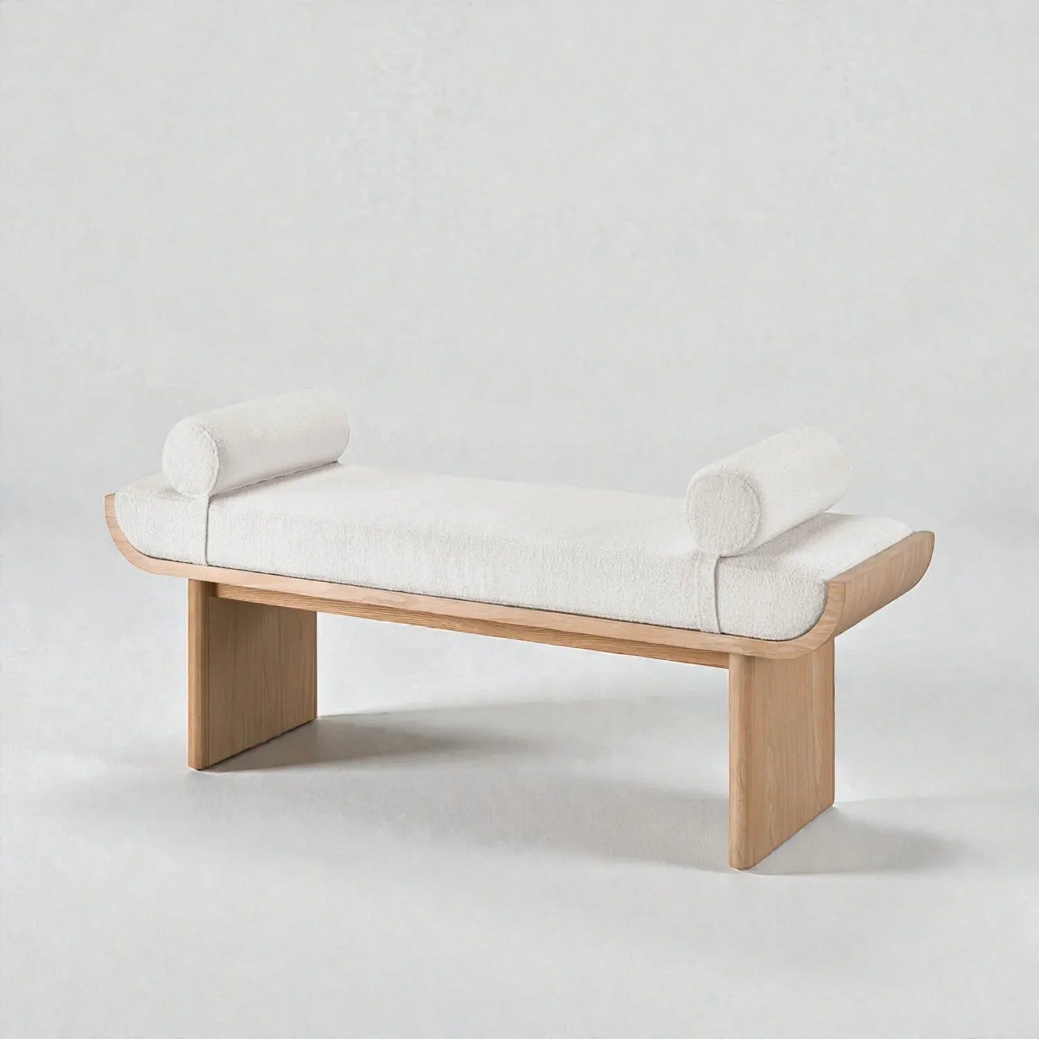 Norvex Ash Wood & Fabric Upholstery Bench