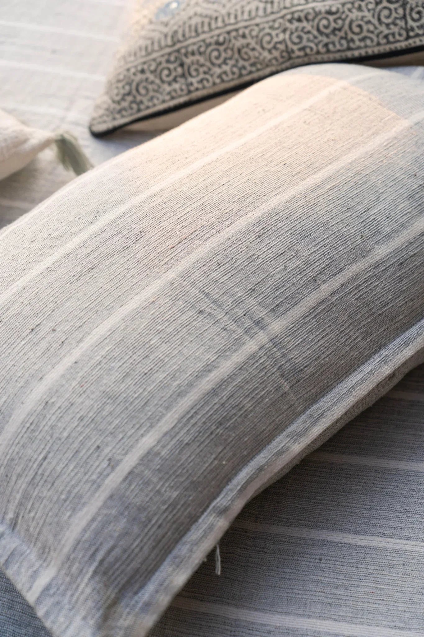 Charcoal Cotton Bedspread With Pillow Covers