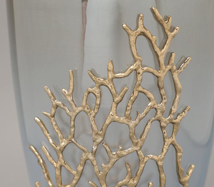 Gold Coral Vase for Living Room or Table Decor