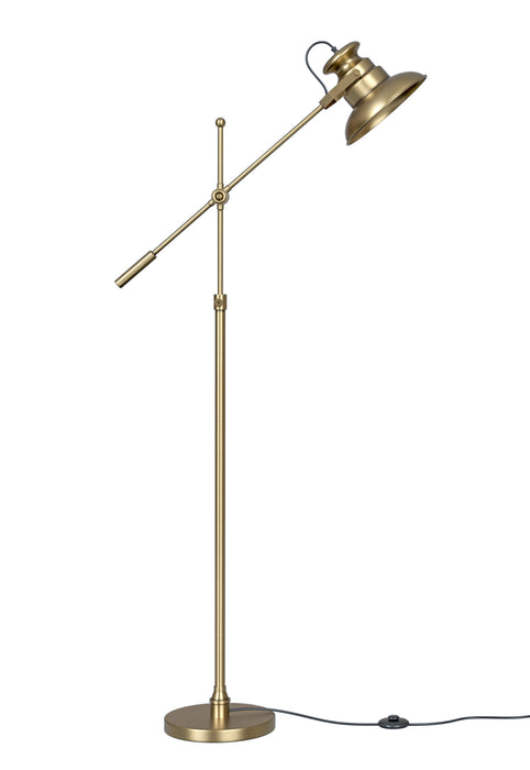 Modern Reading Task Floor Lamp Standing Focused Light Adjustable Height and Moveable Brass Antique finish