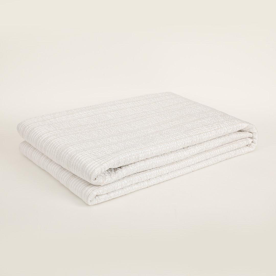 Celeste Off-White Bedspread | Poly Silk / Cotton