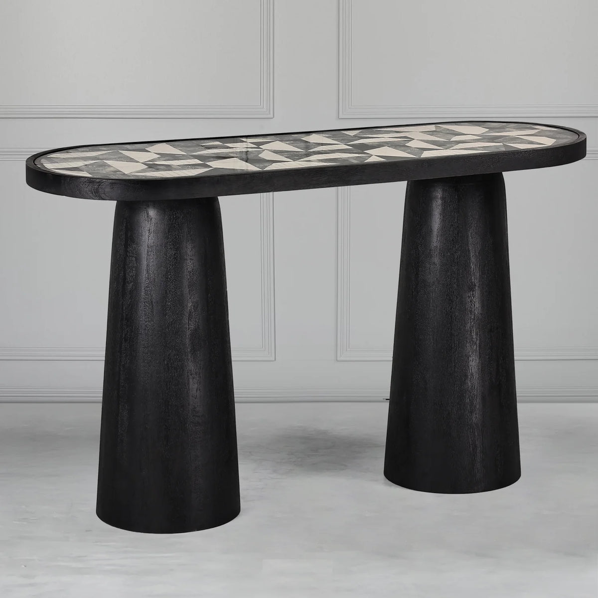 Ebony Geo Inlay Console