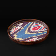 Round Teak Tray for Serving & Decorative Platter for Dining Table