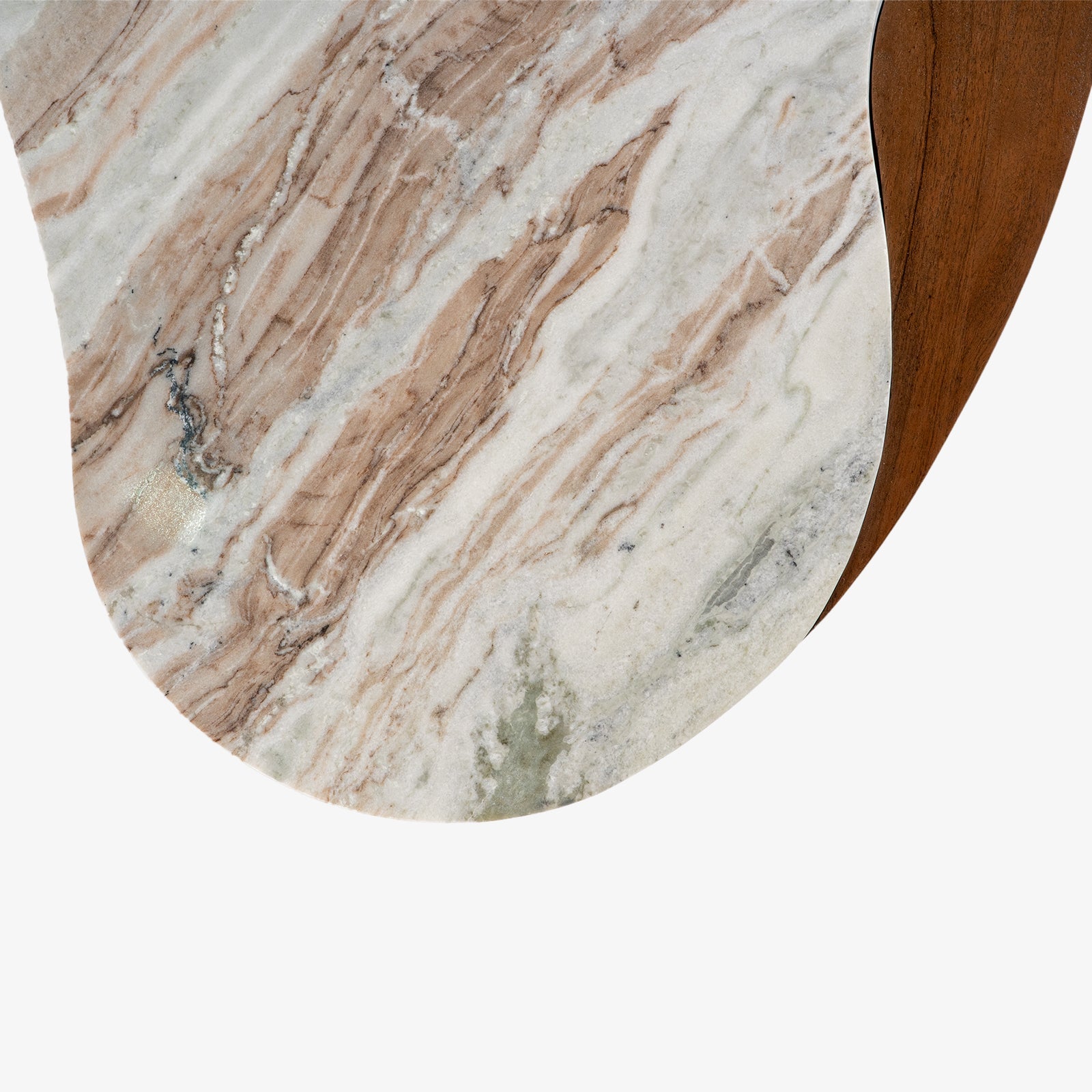 Aura Marble Coffee Table | Toronto Marble & Acacia Wood Center Table for Living Room