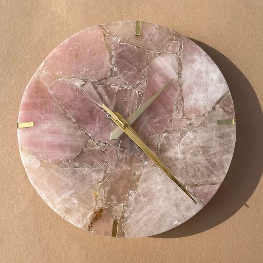 Rose Quartz Round Wall Clock for Home Decor | Modern Clock for Offices