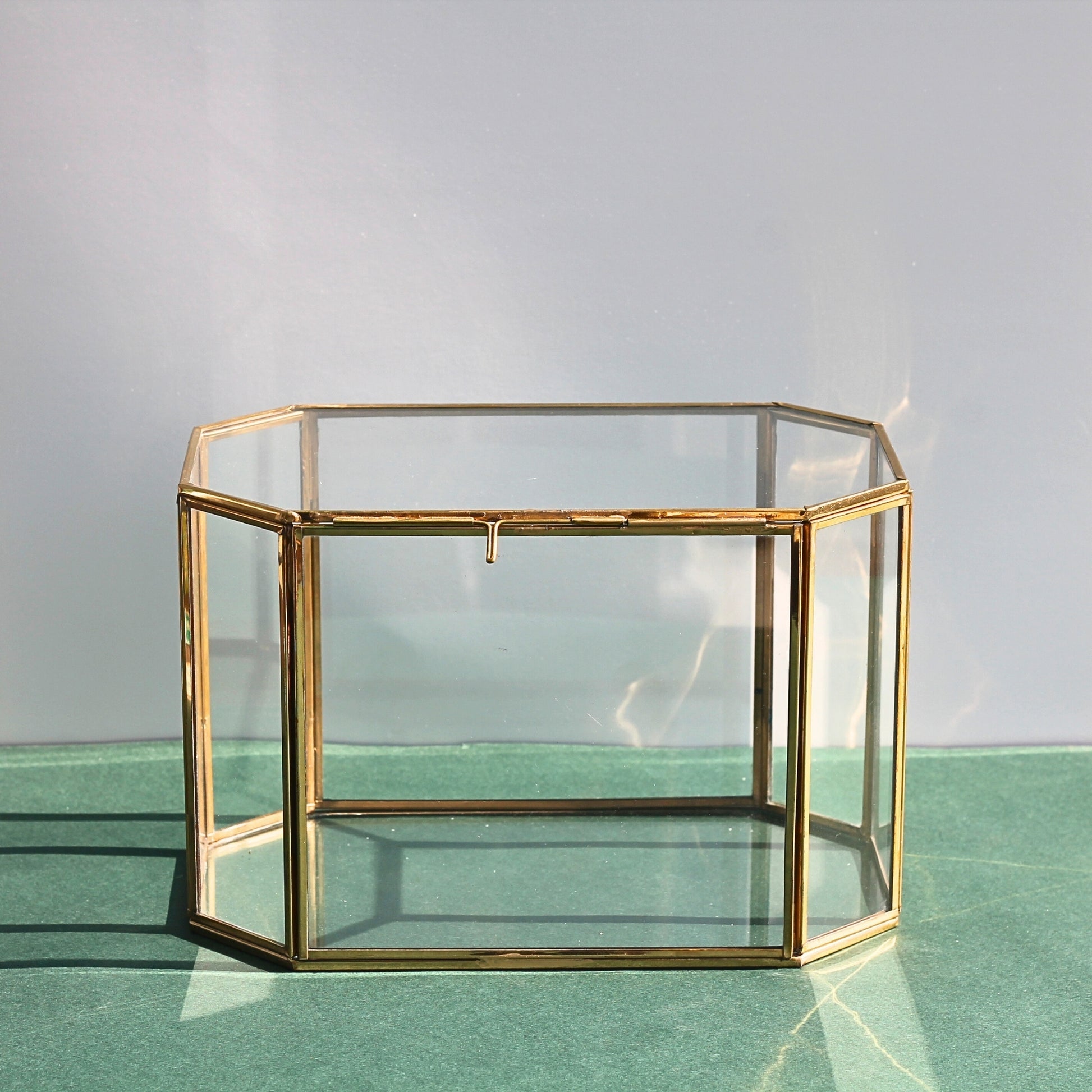 Glass & Brass Utility/Jewellery Box