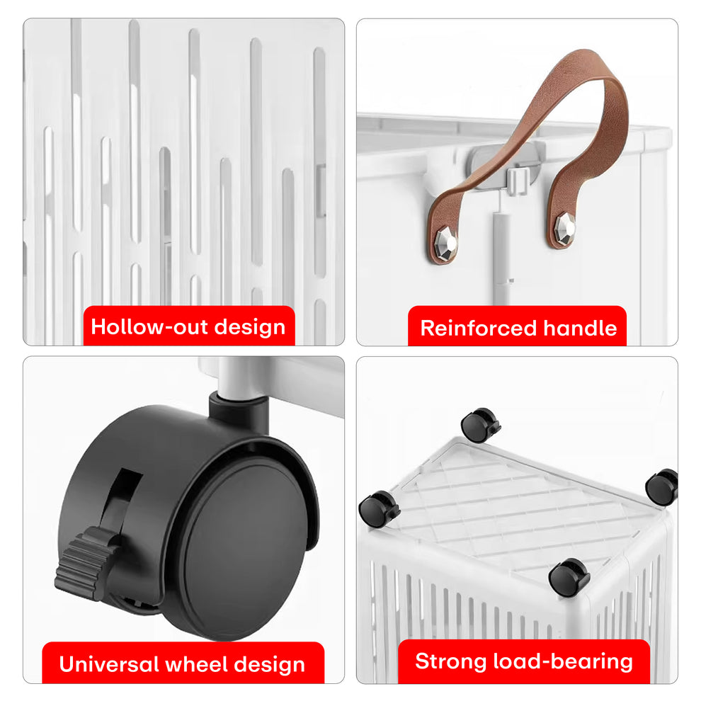 Foldable Laundry Basket with Wheels – Portable Laundry Bag/Toy Storage Organizer/Cloth Bin, Washing Clothes Storage Basket, and Movable Storage Solution