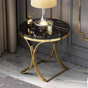 Urban Edge End Table Gold | Sofa Side Table for Living Room | Luxurious Corner Table
