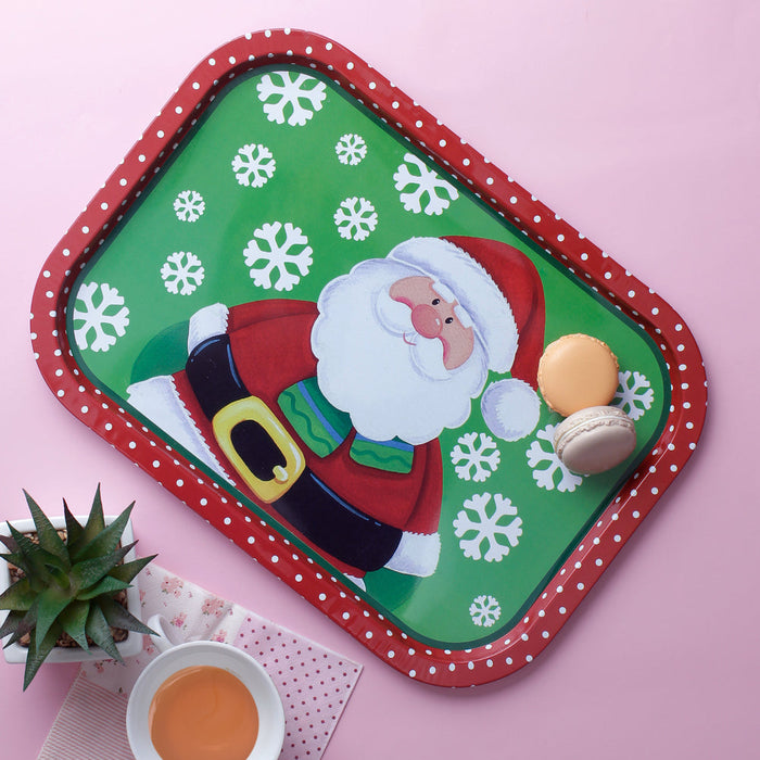 Green Santa Tray (Set of 2)