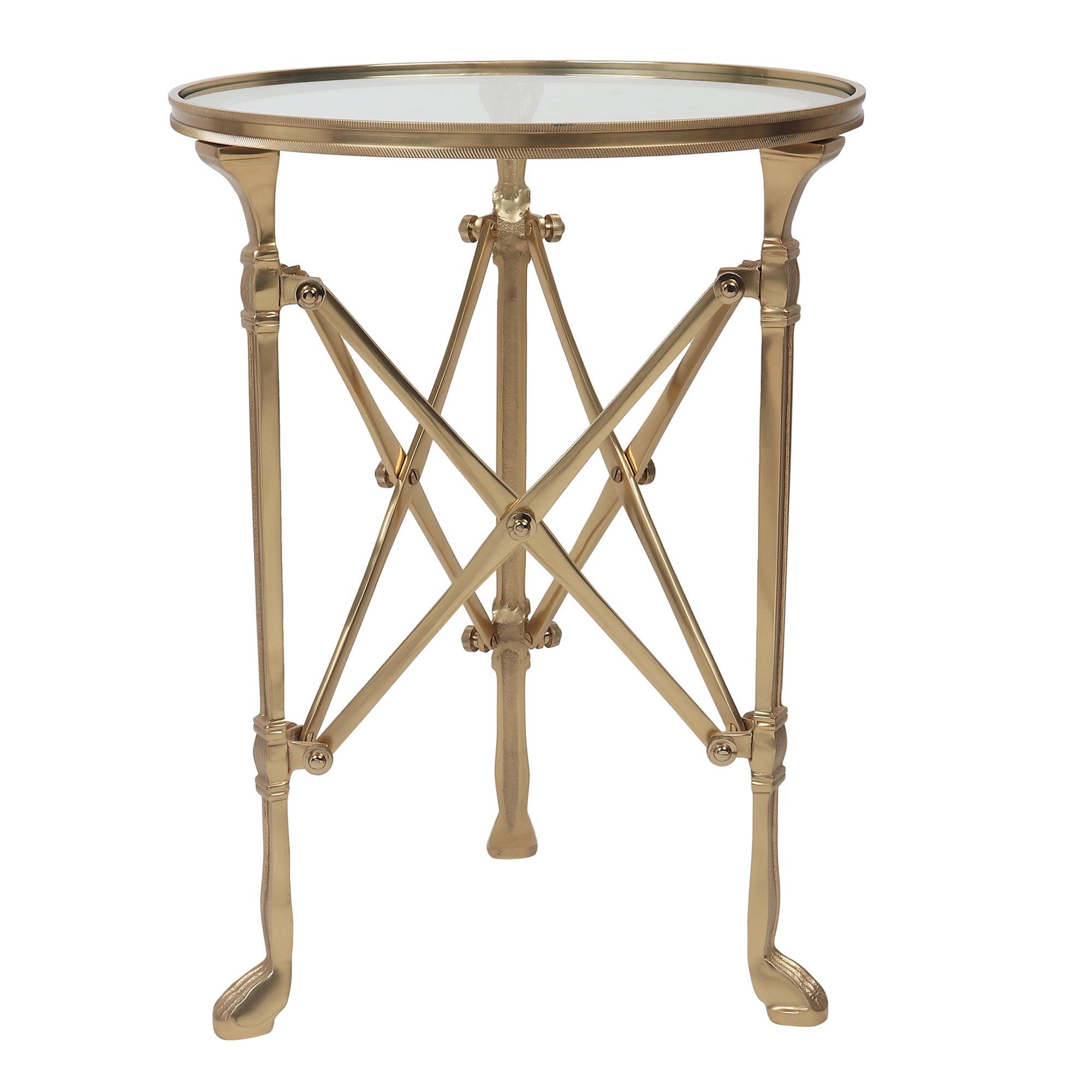 Knobbed Metal Weave Sofa Side Tablefor Living Room | Gold Tea Table | End Table | Corner Table