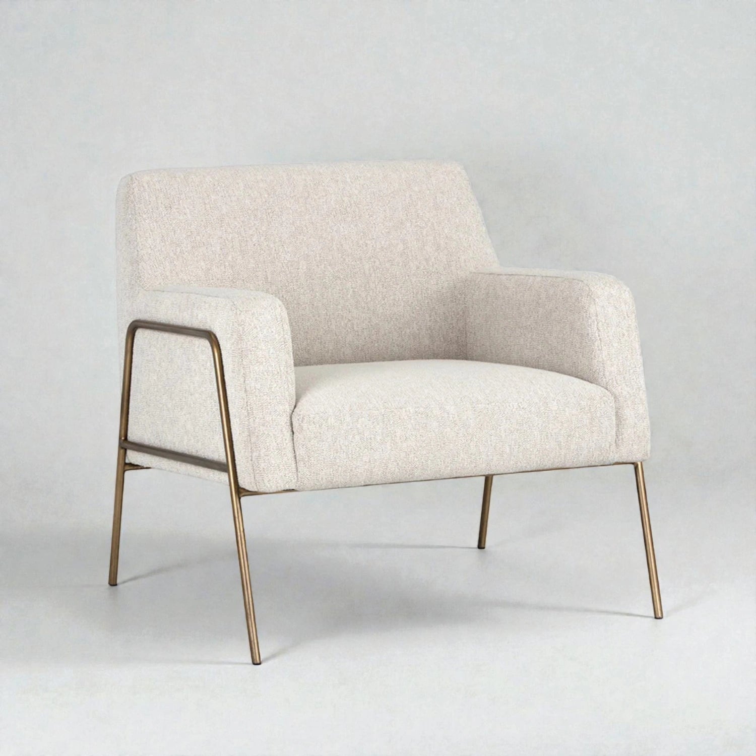 Lyra Brass Finish Metal Arm Chair
