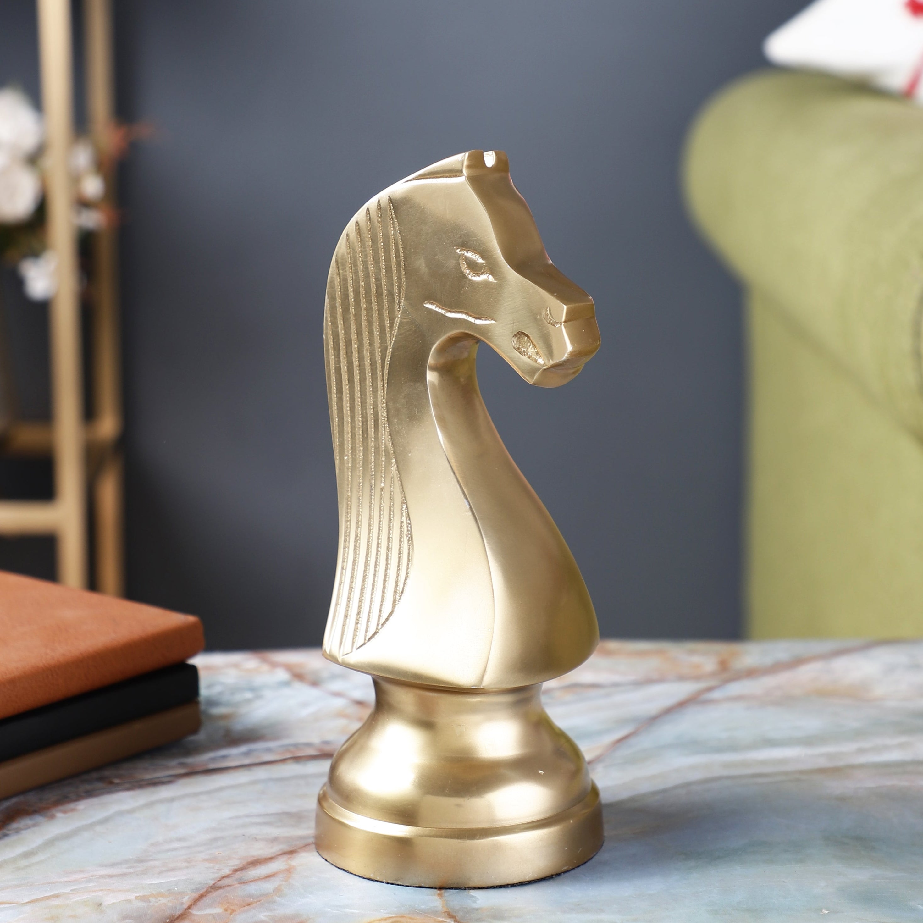 Chess Horse Gold Showpiece