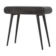 Ash Black Curve Console Table for Living Room | Solid Mango Wood Entryway Table