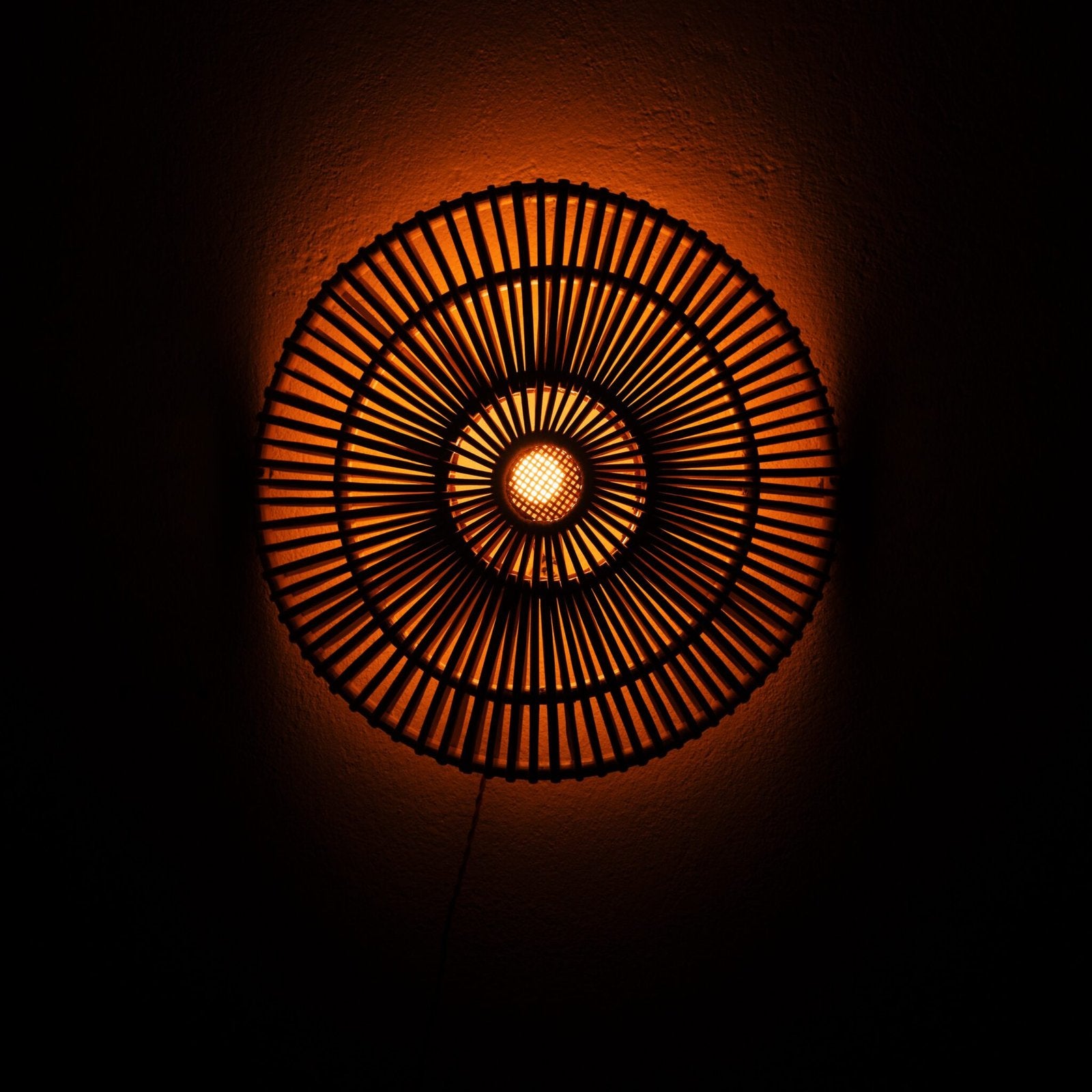 Deval Wall Lamp Light | Handwoven Rattan Ambient Wall Light for Home Decor