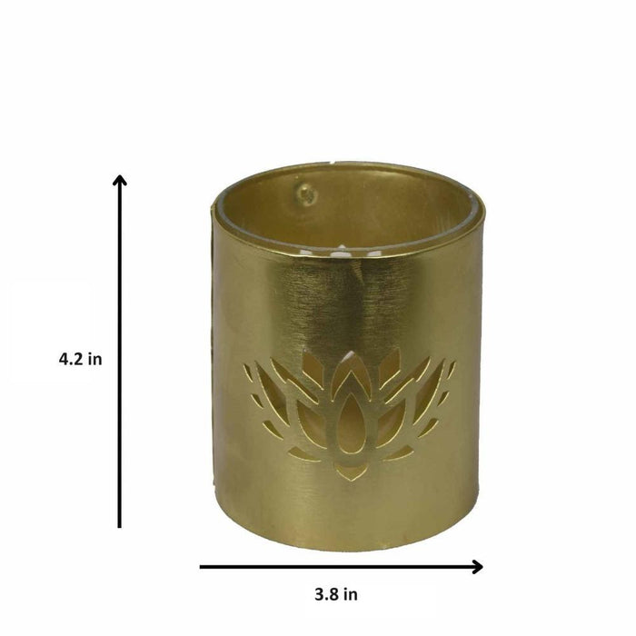 Roshni Lotus Pillar Candle Holder 4 inches