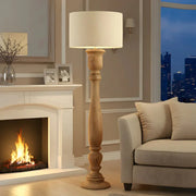 Miazaki Premium Mango Wood Floor Lamp | Standing Lamp for Living Room Decor