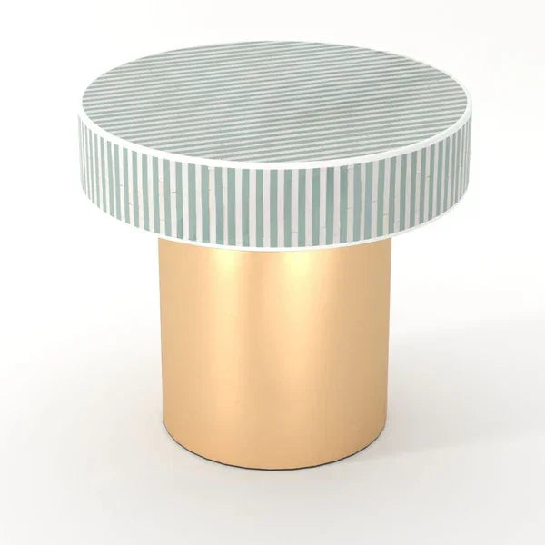 Inlay Round Side Table - Waterfall