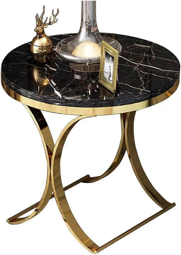 Urban Edge End Table Gold | Sofa Side Table for Living Room | Luxurious Corner Table