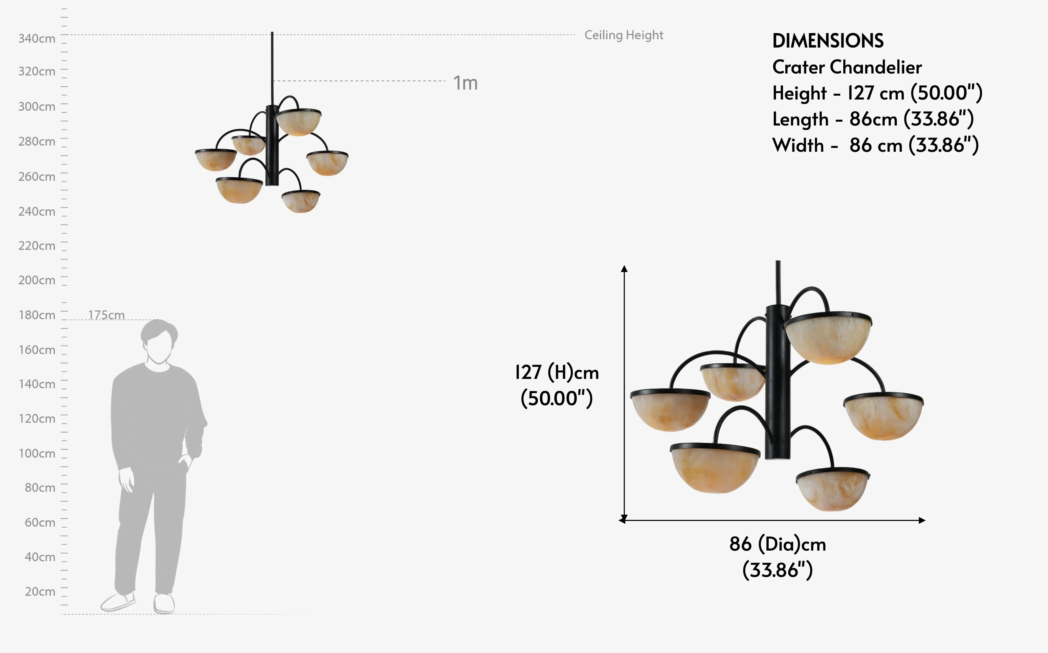 Crater Chandelier | Mild Steel and Resin
