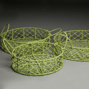 Handwoven Green Baskets Set of 3