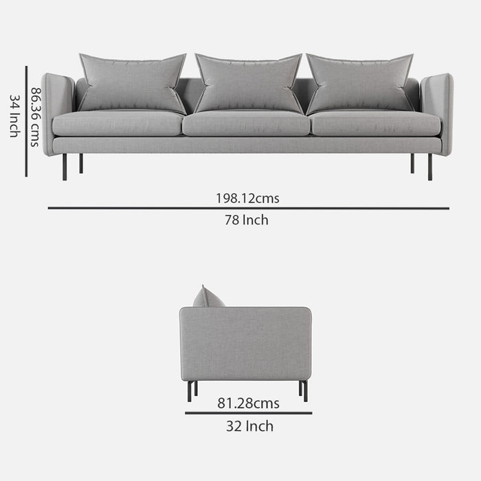 Brady Fabric 3 Seater Sofa