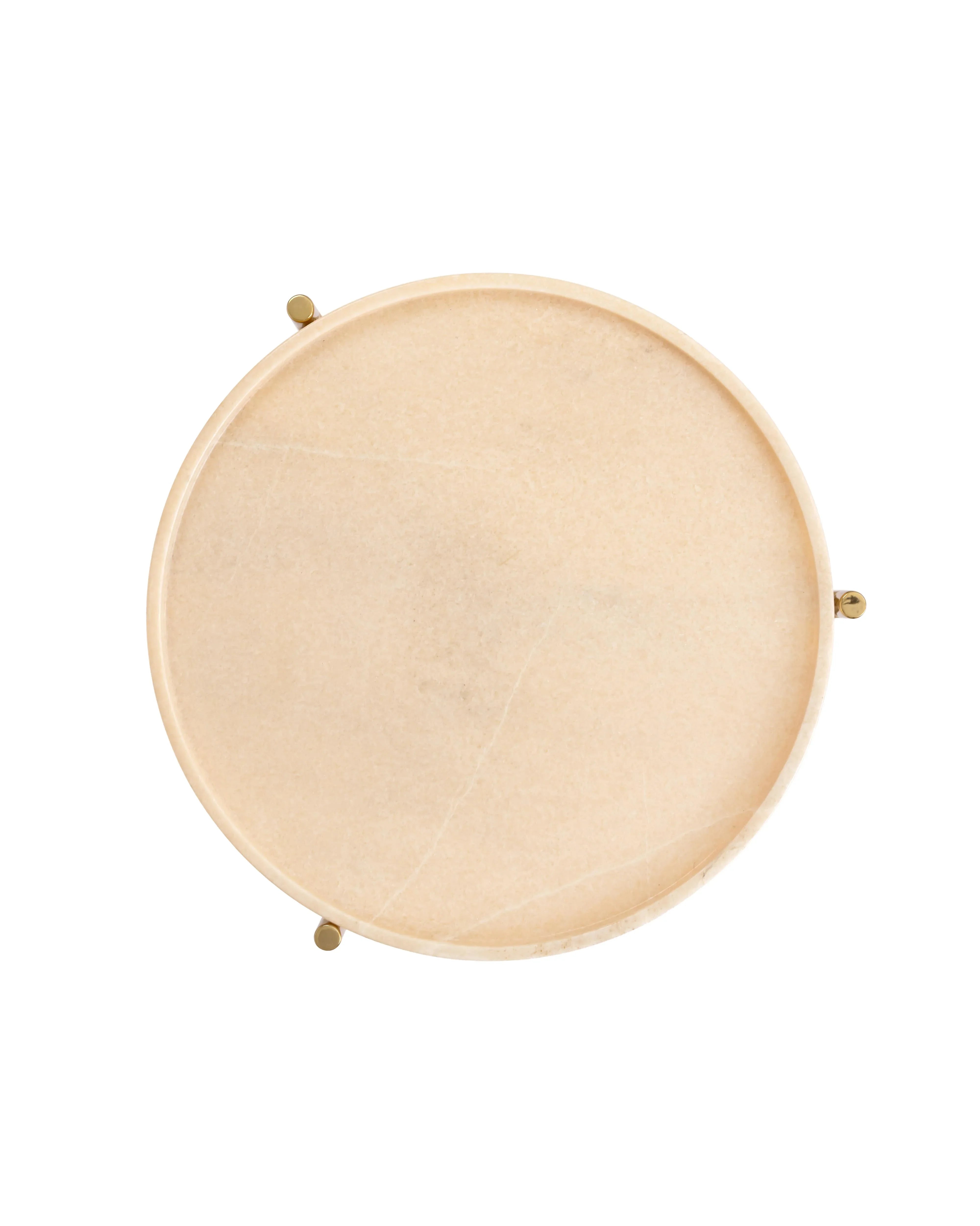 Tri-Metal Side Table with White Marble Top | Brass Gold Accent End Table for Living Room