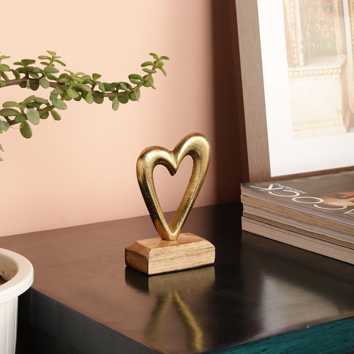 Heart Decor Showpiece - Gold