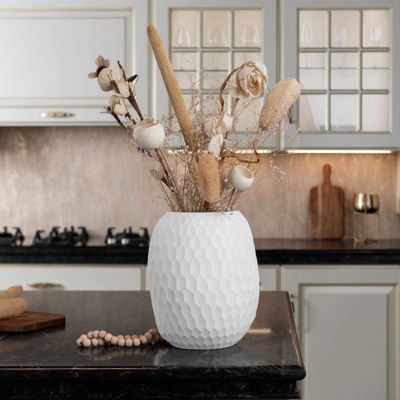 Radiant Ripple Glass Vase for Plants | Decorative Flower Pot | Flower Vase for Living Room - Pack of 1