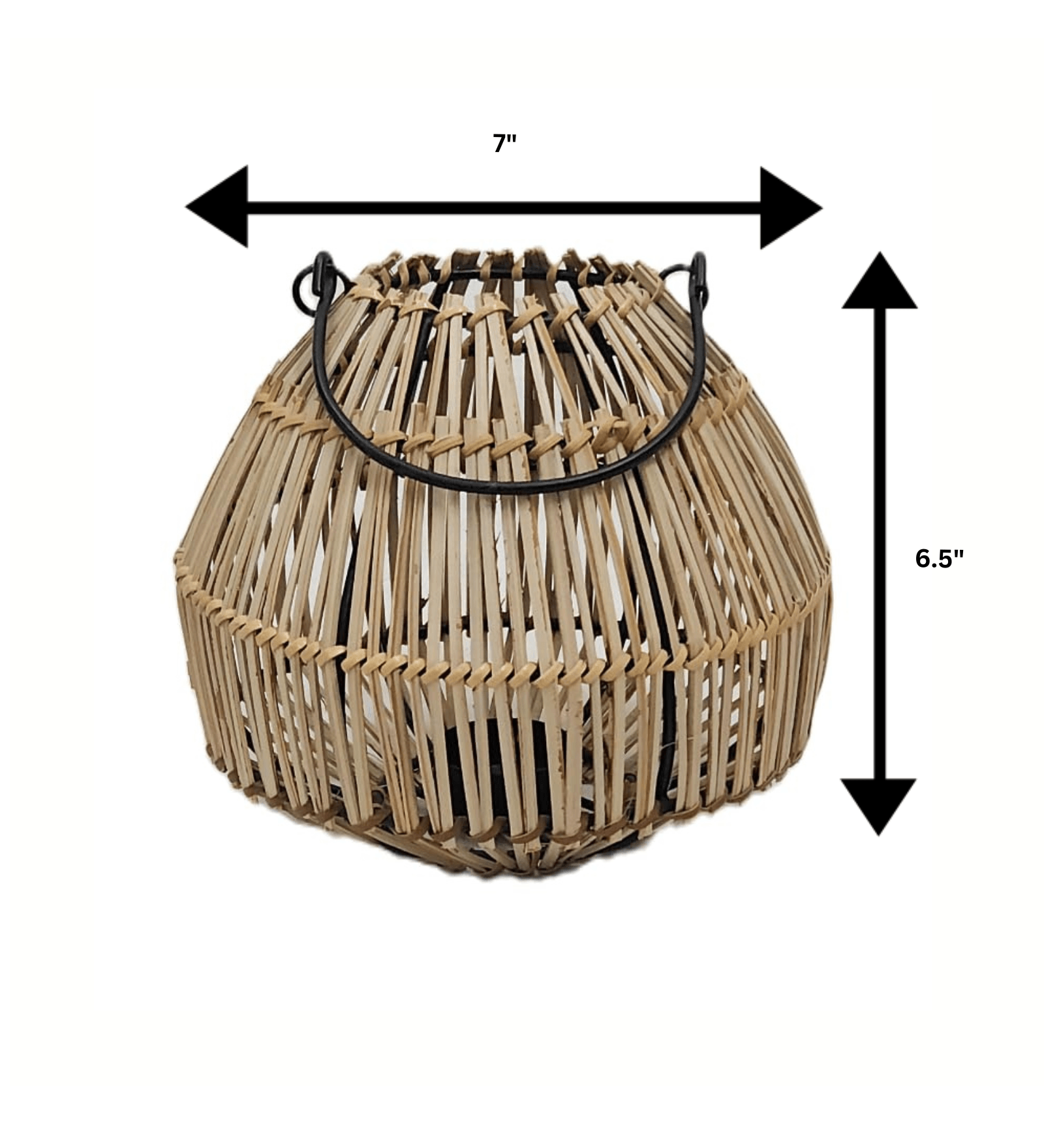 Handwoven Bamboo Lantern – Rustic Wicker Candle Holder for Home, Patio, and Garden Décor with 5 Free Tealights