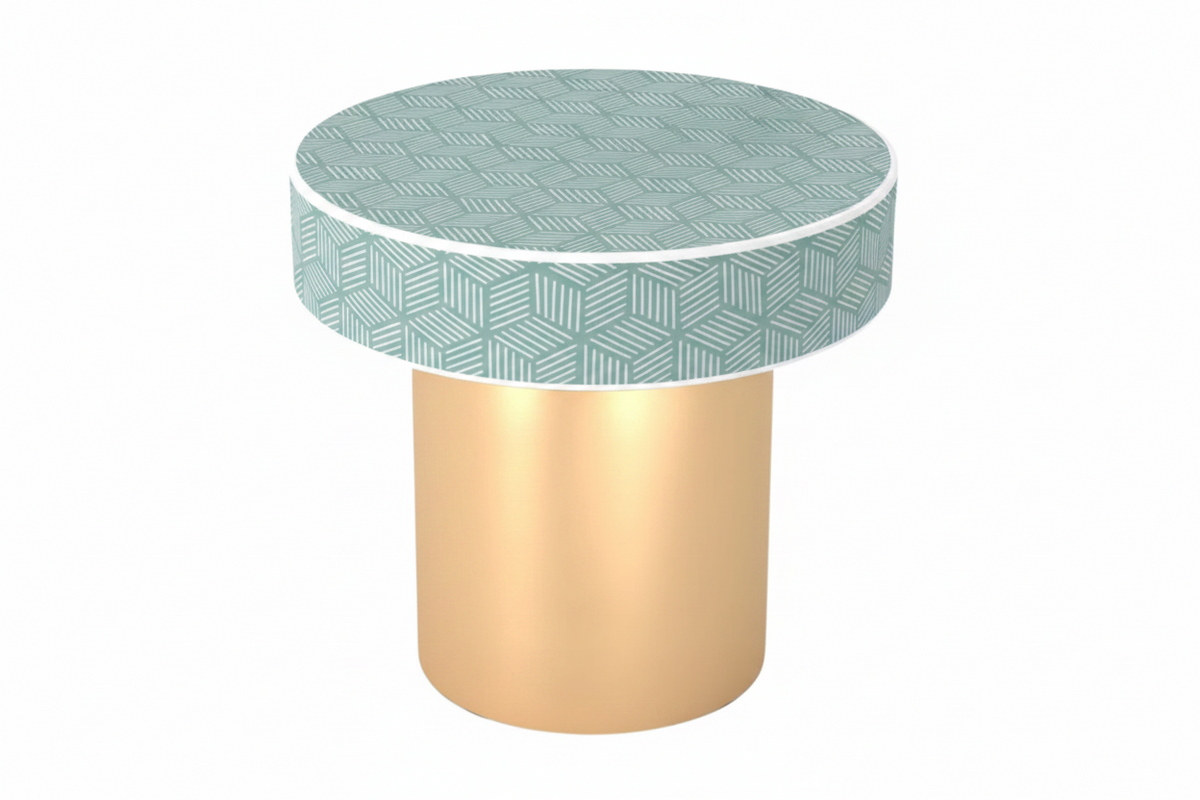 Inlay Round Side Table- Geo