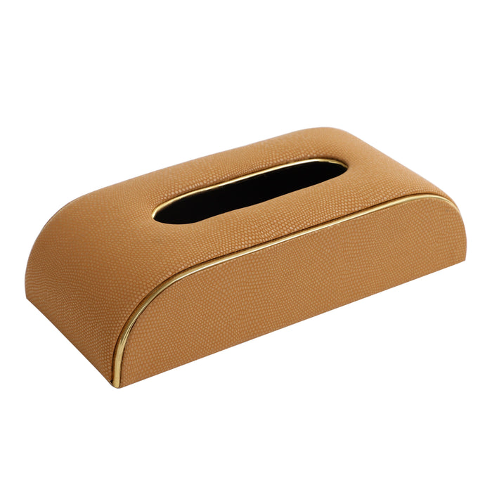 Sleek Slant Leather Napkin Box | Tissue Paper Holder