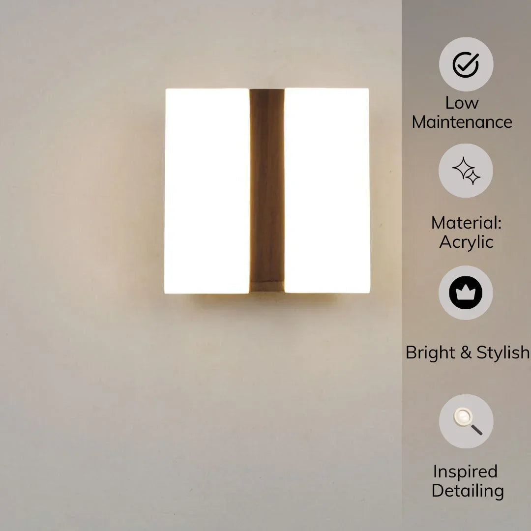 Modern Square 4 Inch Bar 12W Warm White LED Wall Light