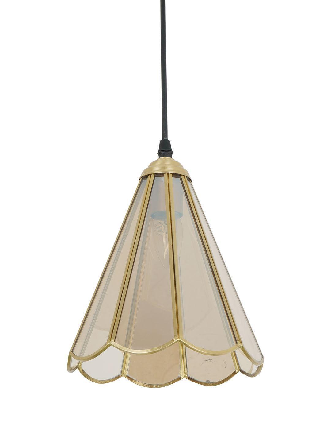 Conical Single Ceiling Pendant Hanging Light Lamp With Bulb For Indoor & Outdoor Decor