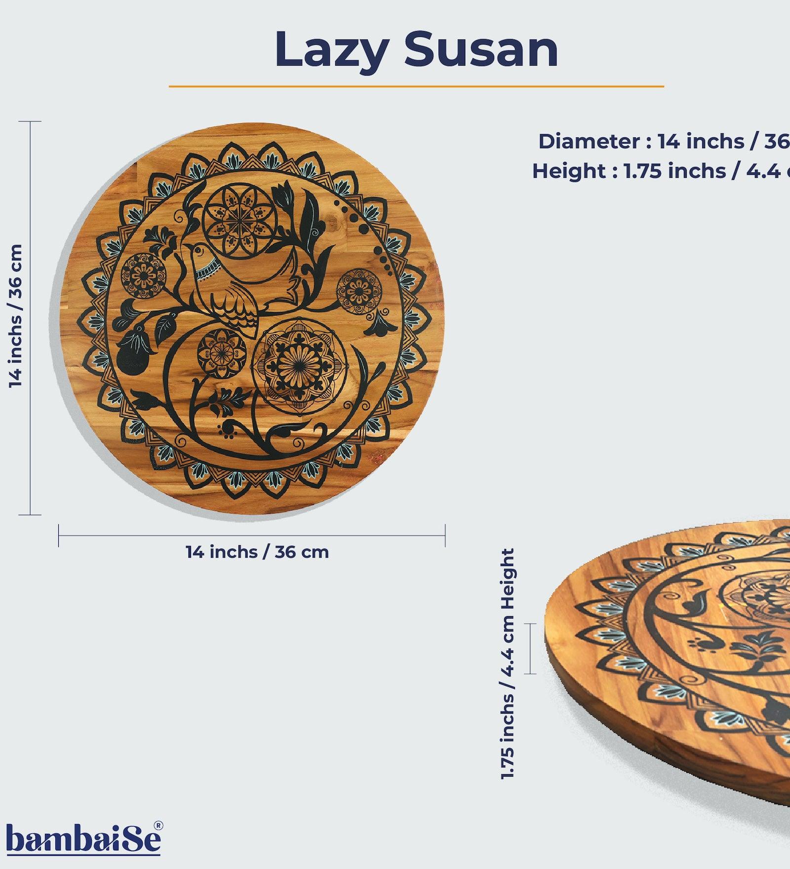 Bird On A Mandala Lazy Susan