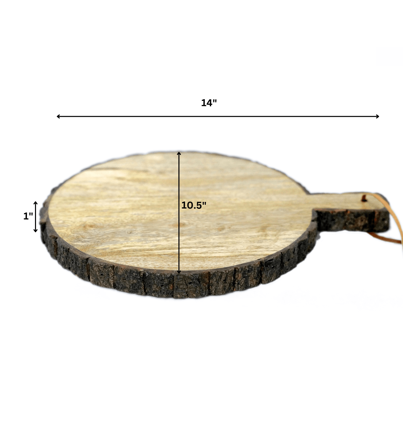 Mango Wood Round Chopping Board with Handle – Multi-Purpose Cutting Board, Serving Tray, and Pizza Platter