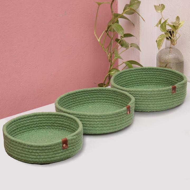 Nesting Basket Set of 3 | Storage Baskets | Multipurpose Handmade Cotton basket