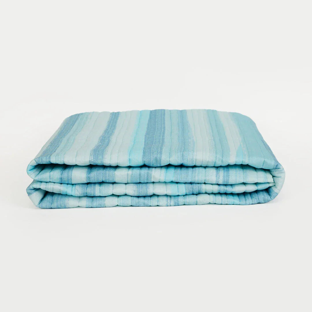 Blustroke Quilt And Pillow Cover Set