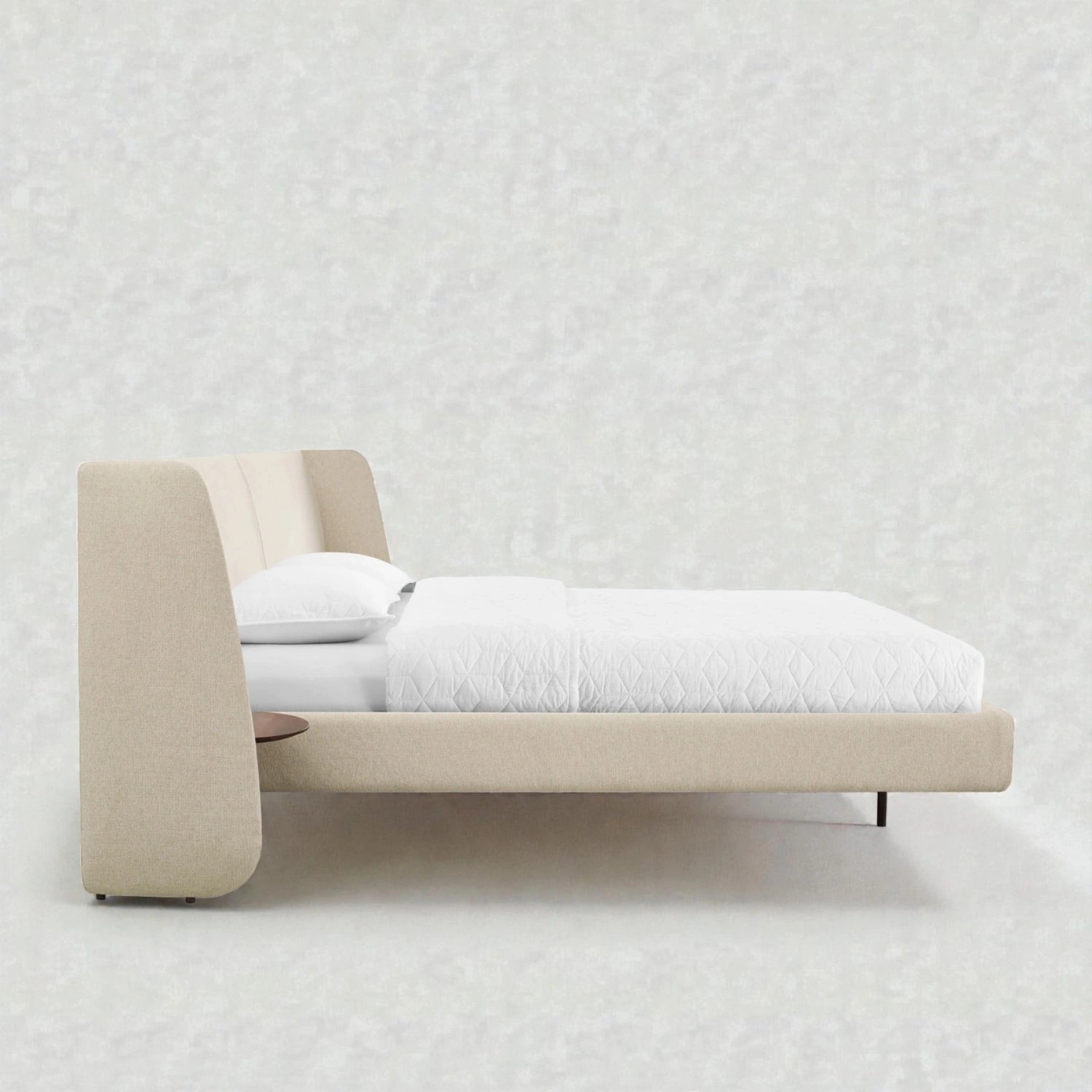 Hunter Fabric Upholstery With Metal Legs King Size Bed